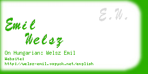 emil welsz business card